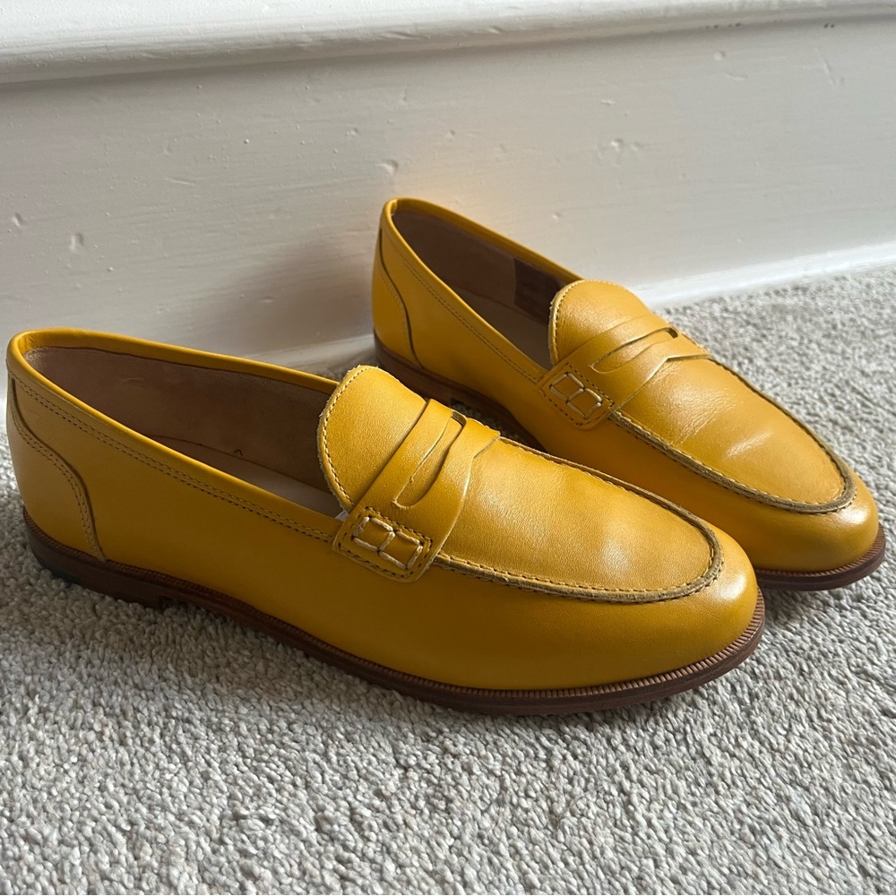 J Crew Women’s Yellow Leather Loafers